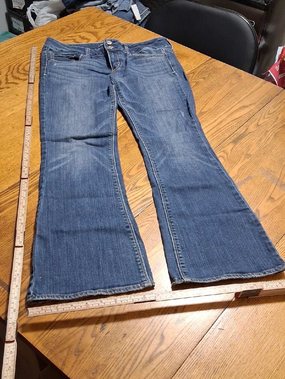 AMERICAN EAGLE JEANS Womens 8 Blue KICK BOOT ARTIST STRETCH BOOTCUT Denim Bell